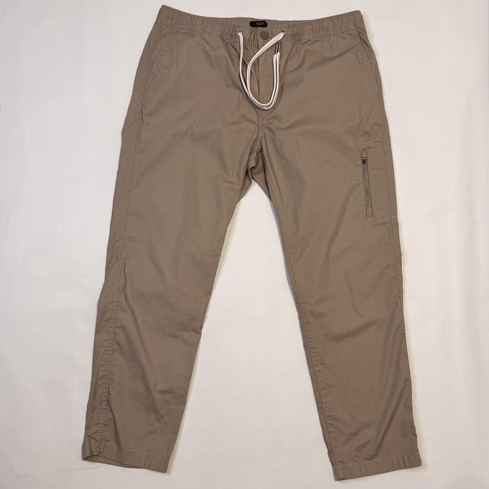 Quince Pants Mens Large Gray Stretch Ripstop Cargo Elastic Waist Drawstring